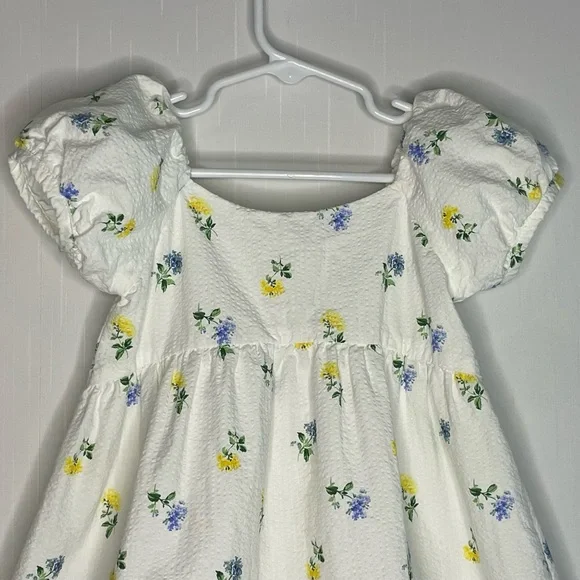 Janie And Jack The Posy Perfect Dress White Floral Seersucker Spring 2T - Picture 3 of 13